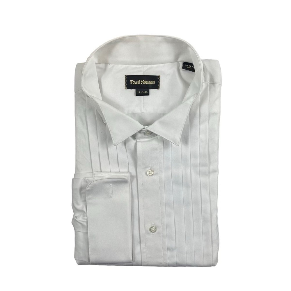 Paul Stuart White Bib Front Tuxedo French Cuff Mens Shirt Size 16/34 NWT 228$